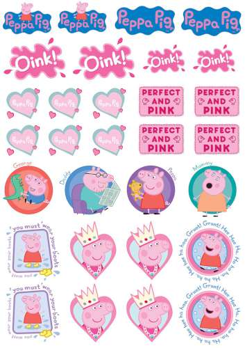 Peppa Pig Edible Icing Character Icon Sheet - Click Image to Close